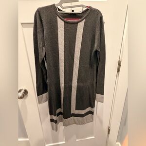 Premise Charcoal Gray Colorblock Sweater Dress Medium